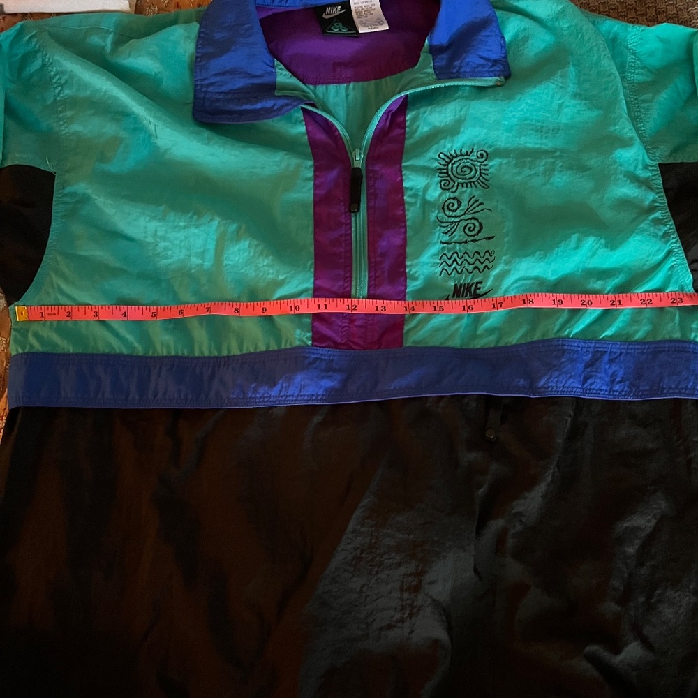 Vintage Adidas ACG Pullover Windbreaker Color: Turquoise Blue and Purple Size: L - Picture 12 of 14